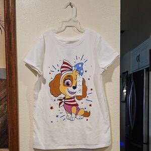 Jumping Beans White T-Shirt with Playful Dog Graphic